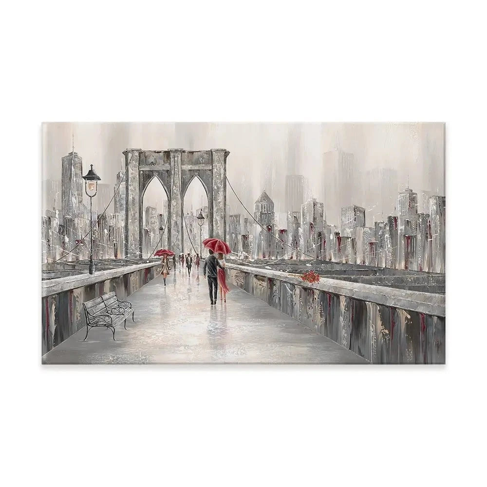 A Walk On Brooklyn Bridge Canvas Print A Walk On Brooklyn Bridge Canvas Print wall art product Isabella Karolewicz