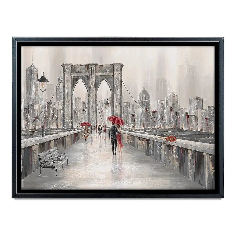 A Walk On Brooklyn Bridge Canvas Print A Walk On Brooklyn Bridge Canvas Print wall art product Isabella Karolewicz