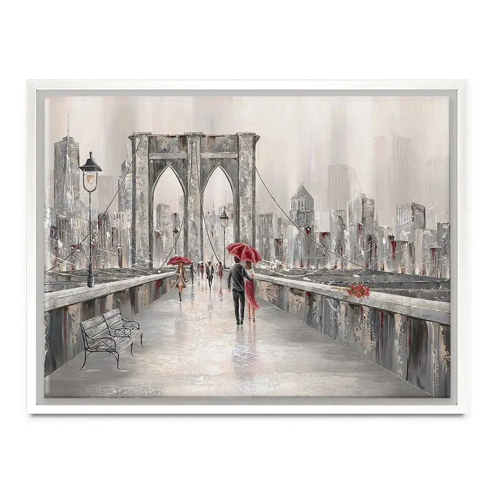 A Walk On Brooklyn Bridge Canvas Print A Walk On Brooklyn Bridge Canvas Print wall art product Isabella Karolewicz