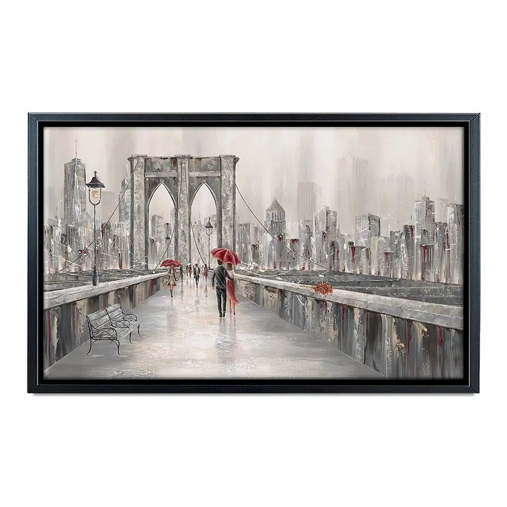 A Walk On Brooklyn Bridge Canvas Print A Walk On Brooklyn Bridge Canvas Print wall art product Isabella Karolewicz