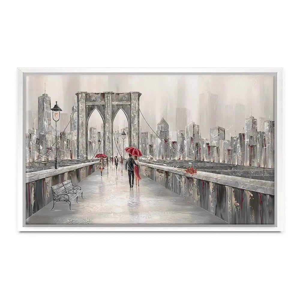 A Walk On Brooklyn Bridge Canvas Print A Walk On Brooklyn Bridge Canvas Print wall art product Isabella Karolewicz