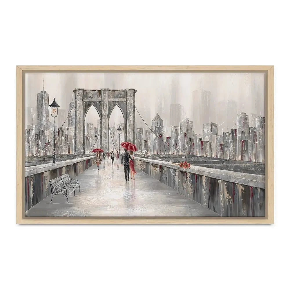 A Walk On Brooklyn Bridge Canvas Print A Walk On Brooklyn Bridge Canvas Print wall art product Isabella Karolewicz