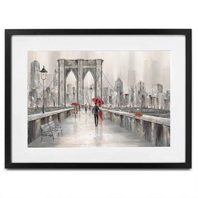 A Walk On Brooklyn Bridge Framed Art Print A Walk On Brooklyn Bridge Framed Art Print wall art product Isabella Karolewicz