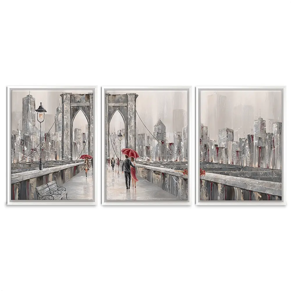 A Walk On Brooklyn Bridge Trio Canvas Print A Walk On Brooklyn Bridge Trio Canvas Print wall art product Isabella Karolewicz