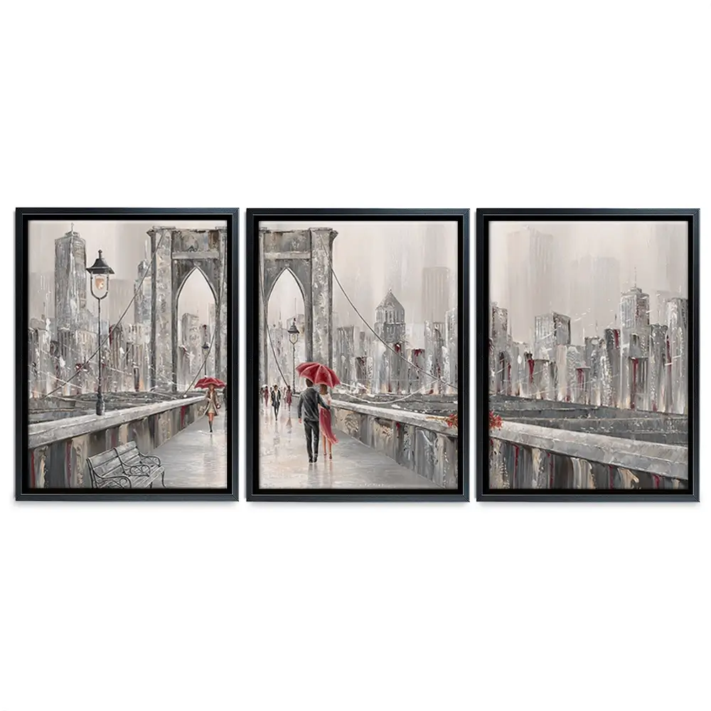 A Walk On Brooklyn Bridge Trio Canvas Print A Walk On Brooklyn Bridge Trio Canvas Print wall art product Isabella Karolewicz