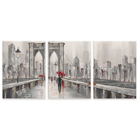 A Walk On Brooklyn Bridge Trio Canvas Print A Walk On Brooklyn Bridge Trio Canvas Print wall art product Isabella Karolewicz