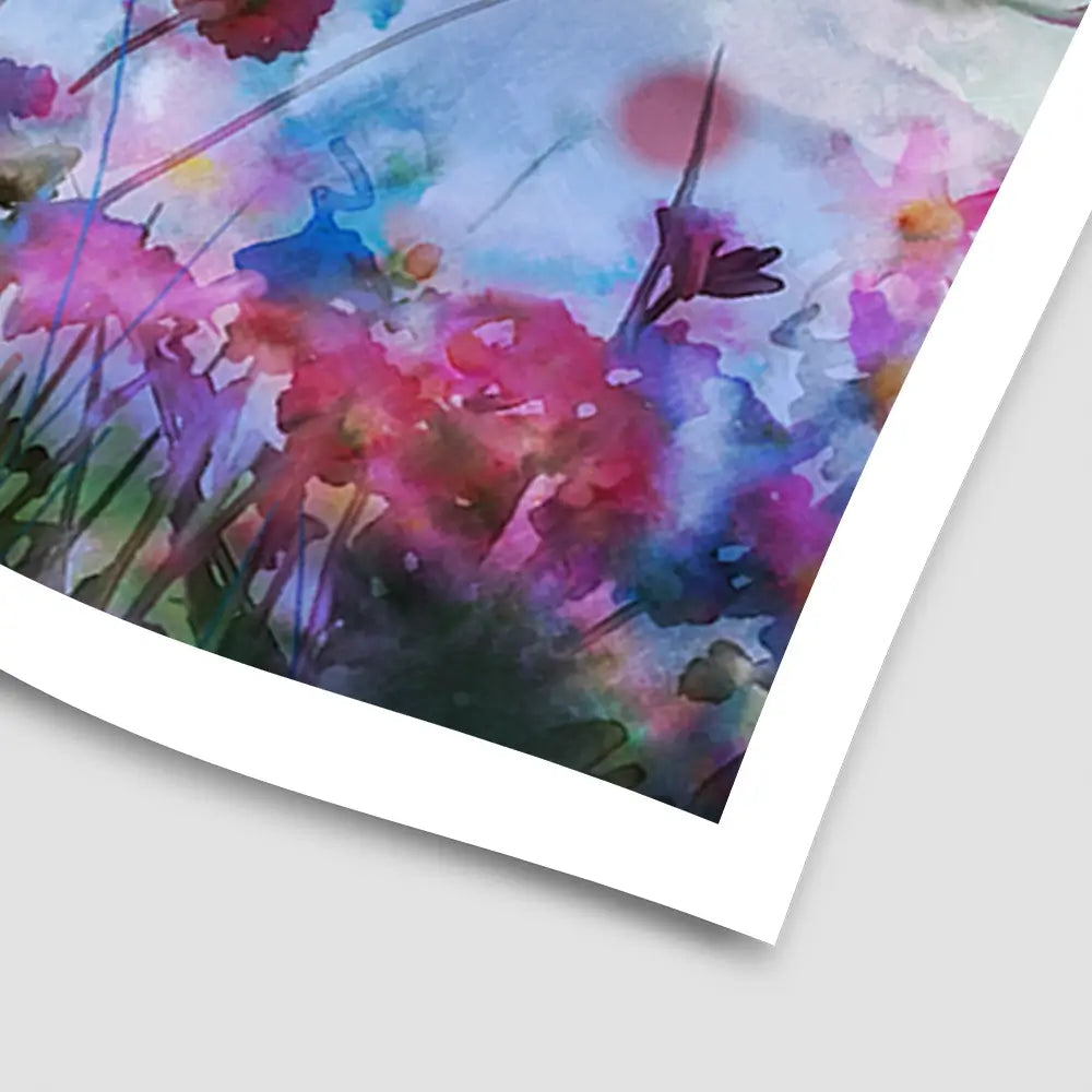 A Watercolour Flower Field Art Print A Watercolour Flower Field Art Print wall art product Art Print Shop