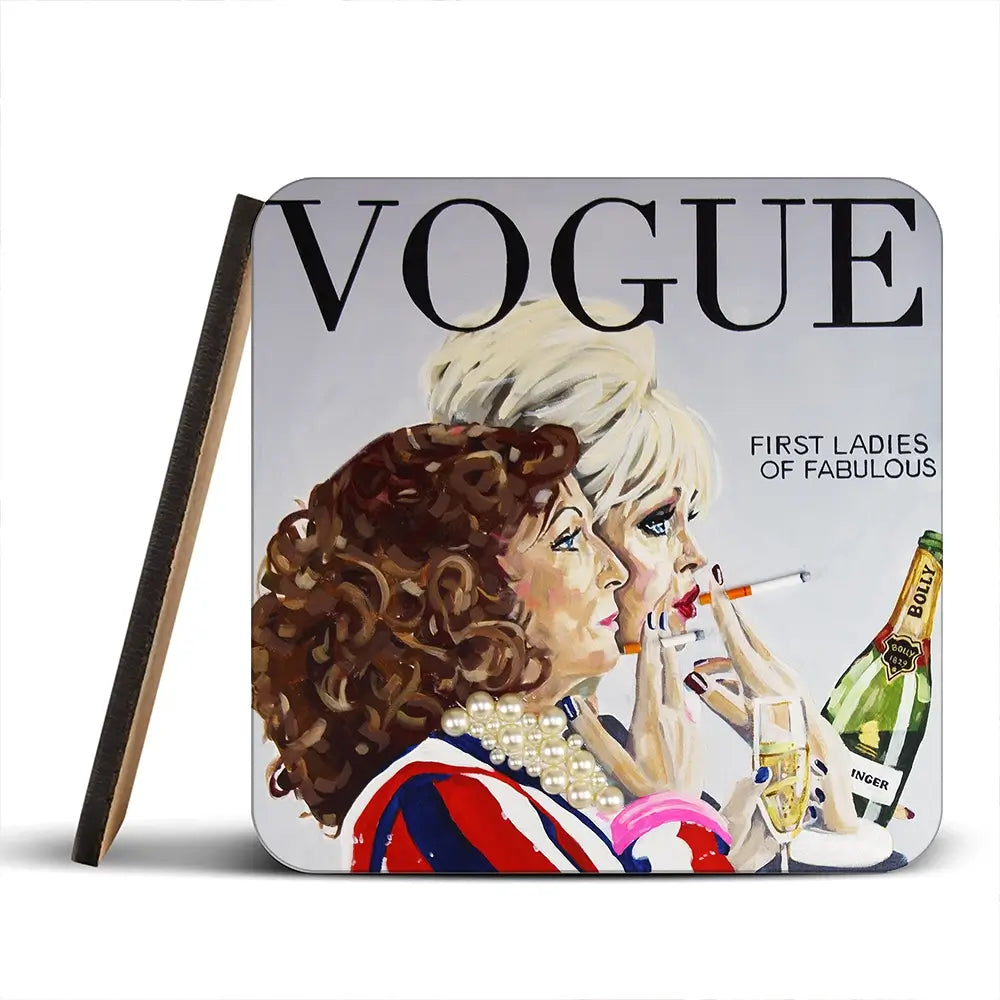 Ab Fab Vogue Coaster Set Ab Fab Vogue Coaster Set wall art product Juliet Stockton