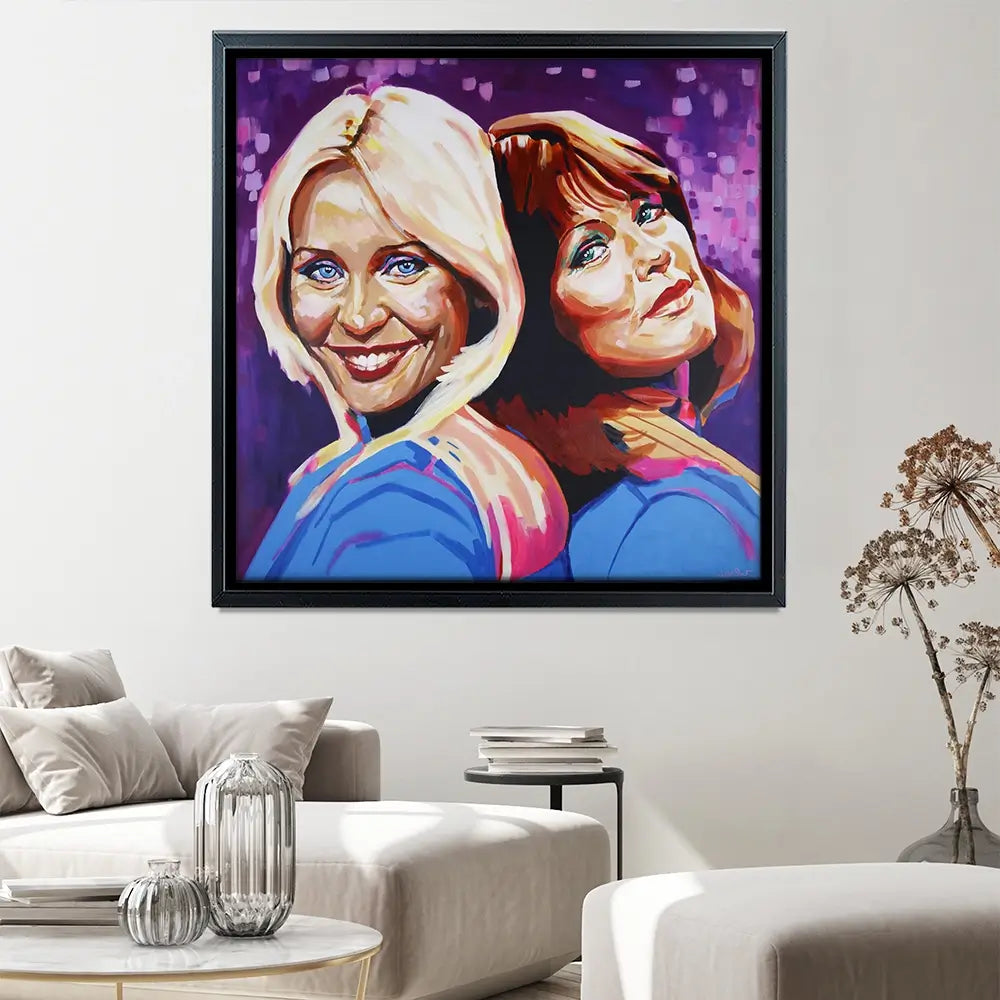 Abba Dancing Queens Square Canvas Print Abba Dancing Queens Square Canvas Print wall art product Juliet Stockton