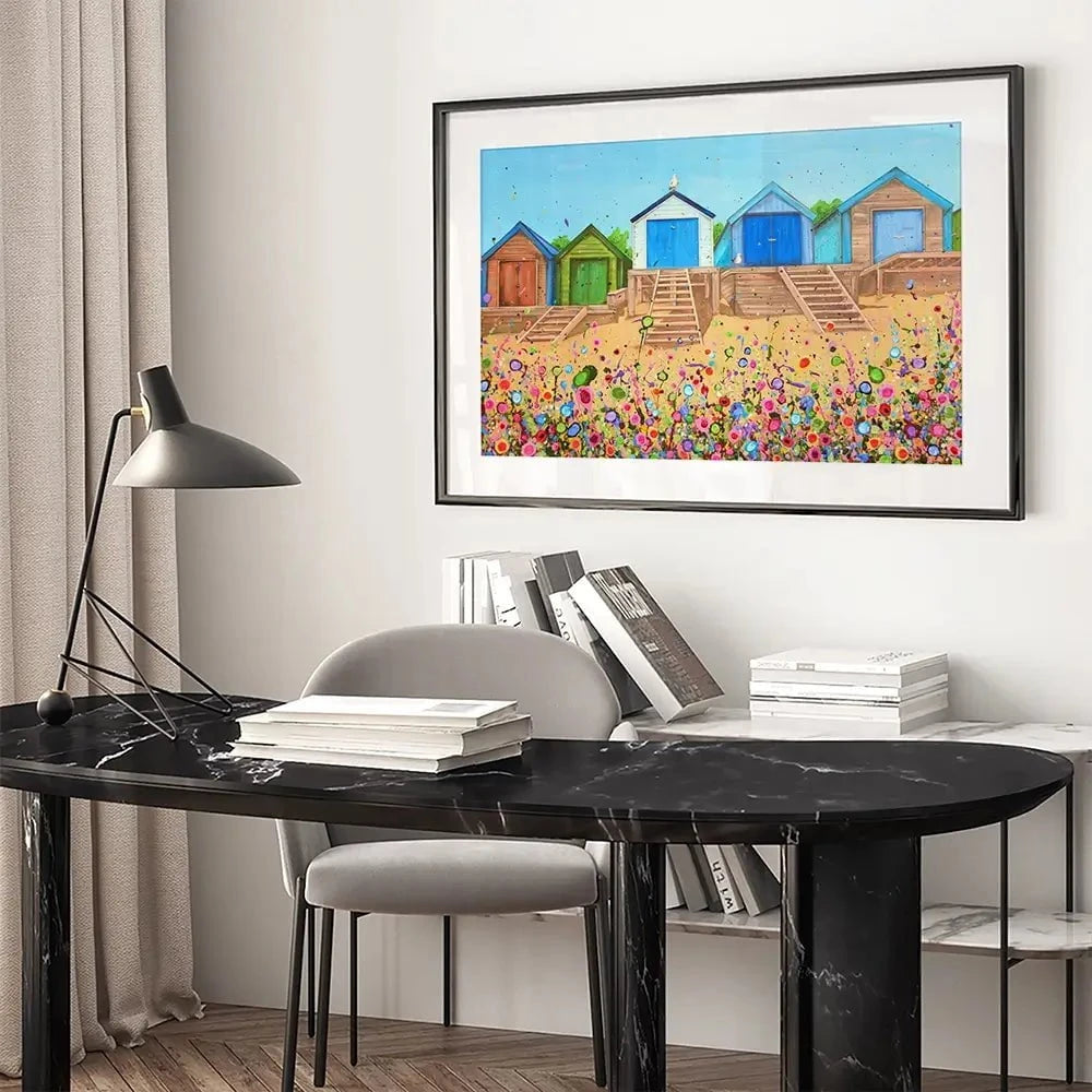 Abersoch Beach Huts Framed Art Print Abersoch Beach Huts Framed Art Print wall art product Jo Gough