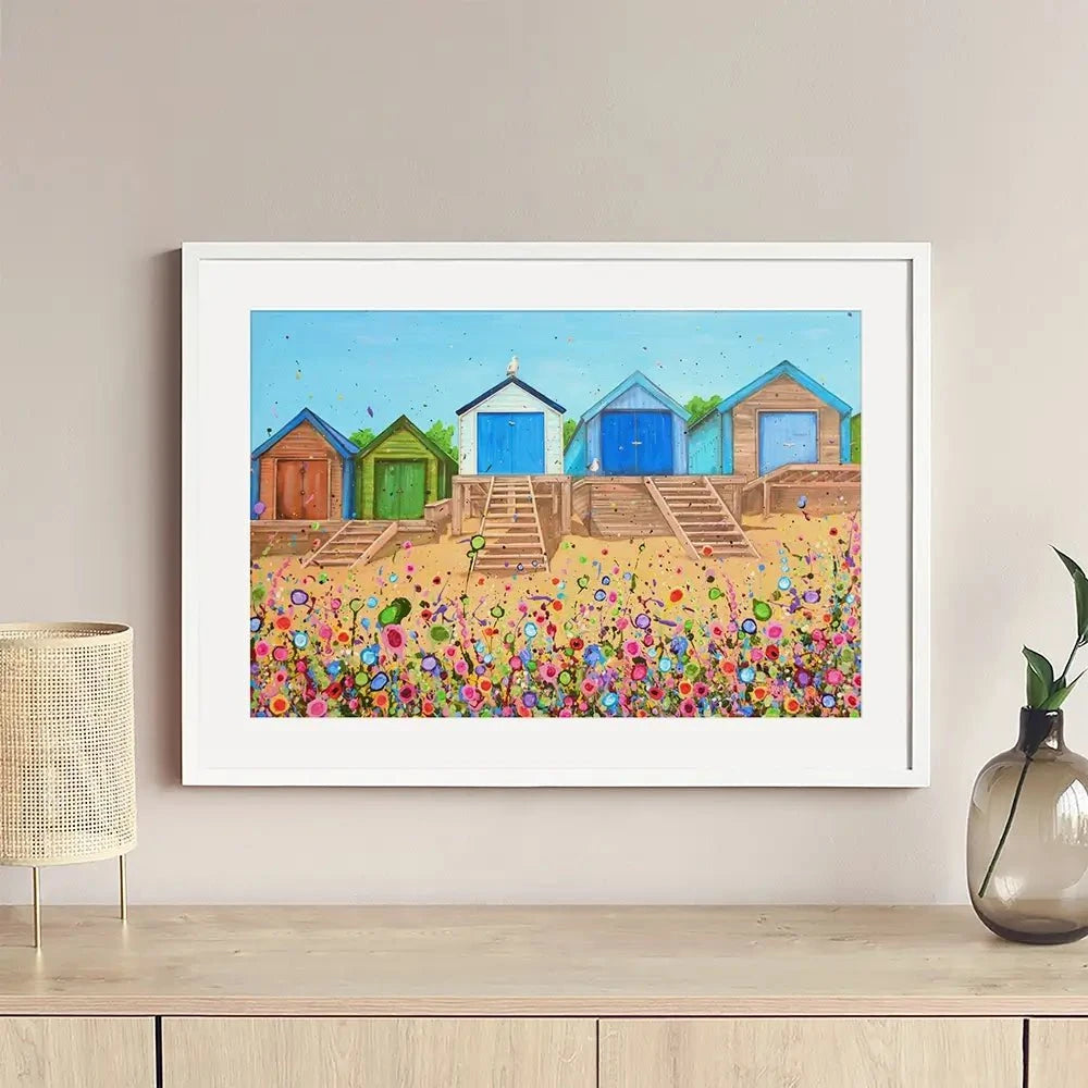 Abersoch Beach Huts Framed Art Print Abersoch Beach Huts Framed Art Print wall art product Jo Gough