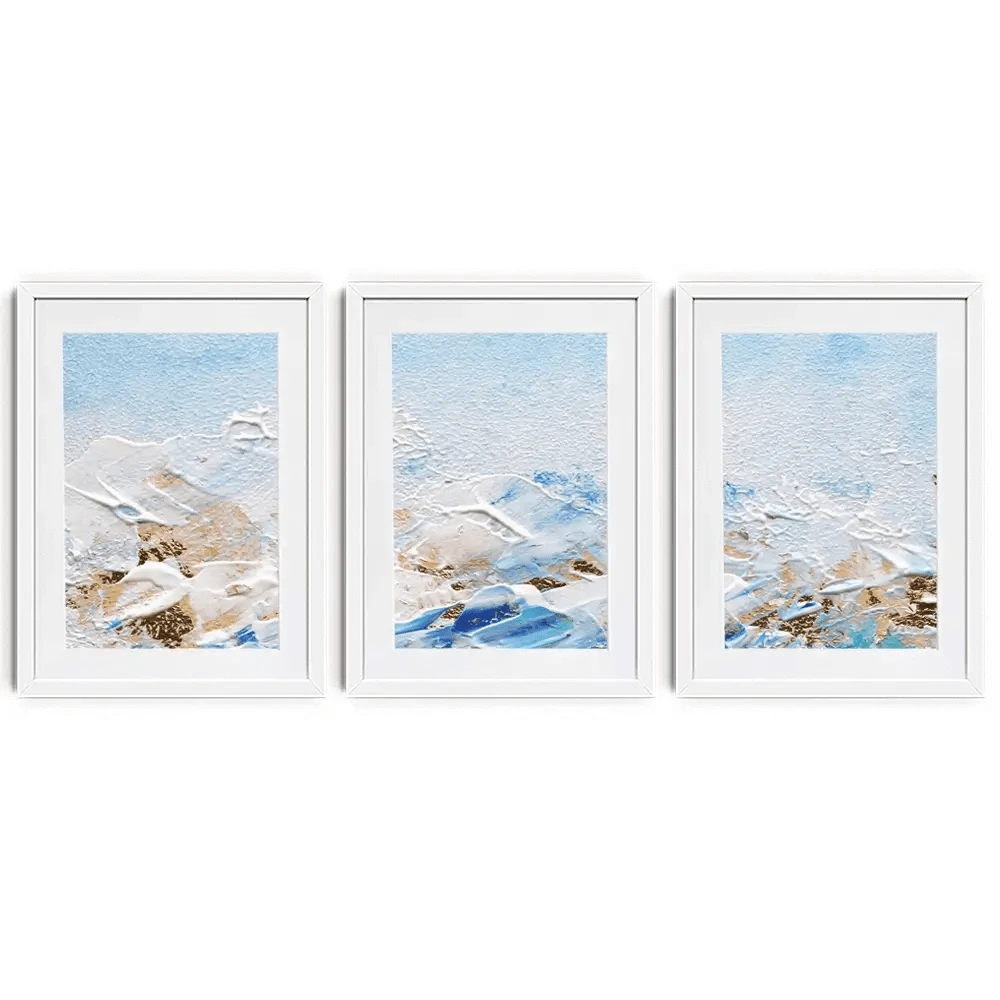 Abstract Azure Framed Art Print Trio Abstract Azure Framed Art Print Trio wall art product Rudchenko Liliia / Shutterstock