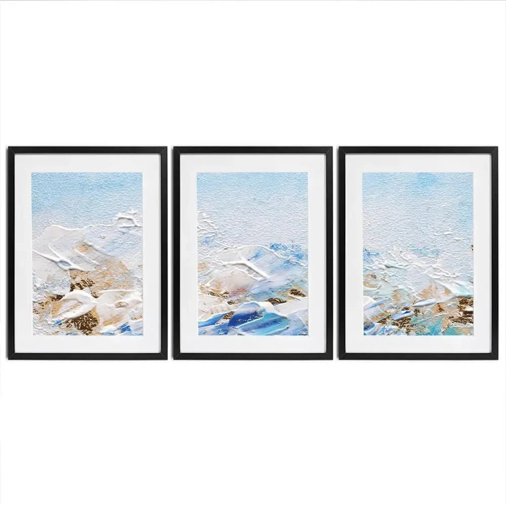 Abstract Azure Framed Art Print Trio Abstract Azure Framed Art Print Trio wall art product Rudchenko Liliia / Shutterstock