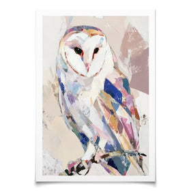 Abstract Barn Owl Art Print Abstract Barn Owl Art Print wall art product Chromatic Storm Studio