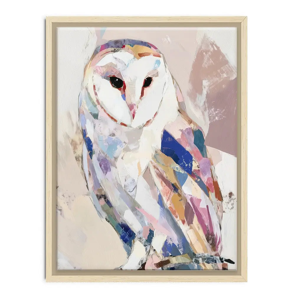 Abstract Barn Owl Canvas Print Abstract Barn Owl Canvas Print wall art product Chromatic Storm Studio