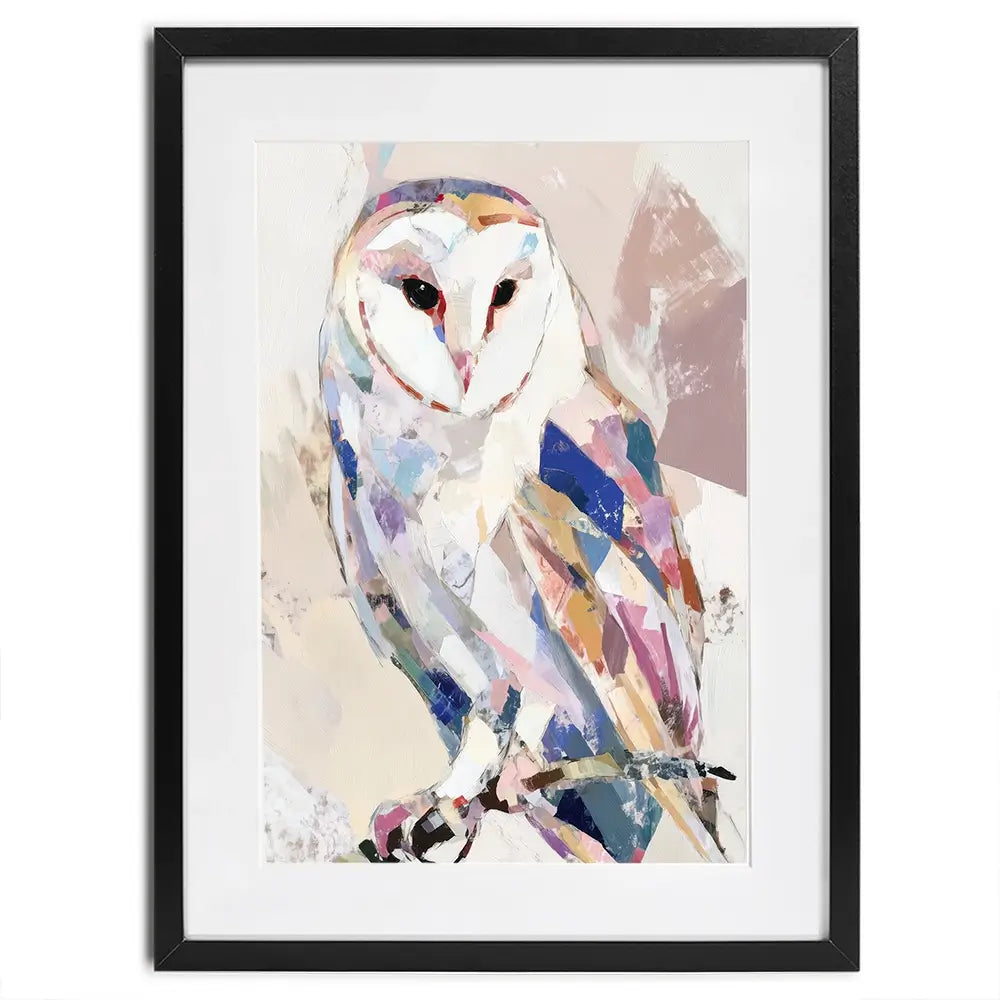 Abstract Barn Owl Framed Art Print Abstract Barn Owl Framed Art Print wall art product Chromatic Storm Studio