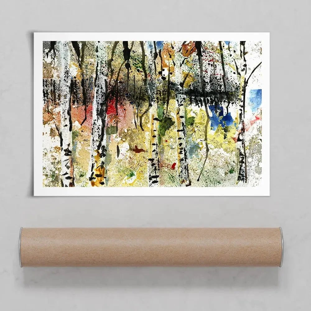 Abstract Birch Forest Art Print Abstract Birch Forest Art Print wall art product Papster / Shutterstock