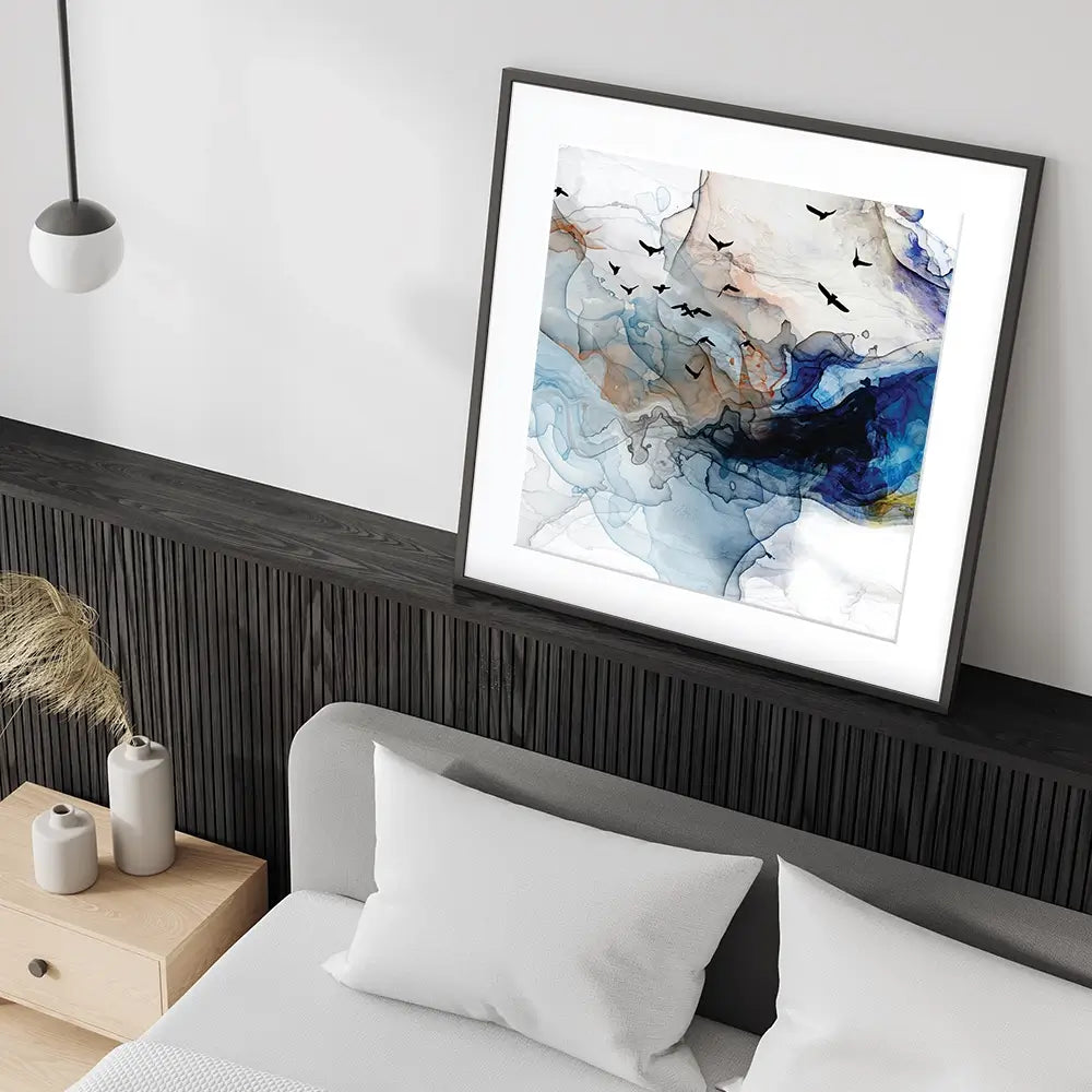 Abstract Birds Square Framed Art Print Abstract Birds Square Framed Art Print | Abstract Birds Artwork wall art product Tim Kats / Shutterstock