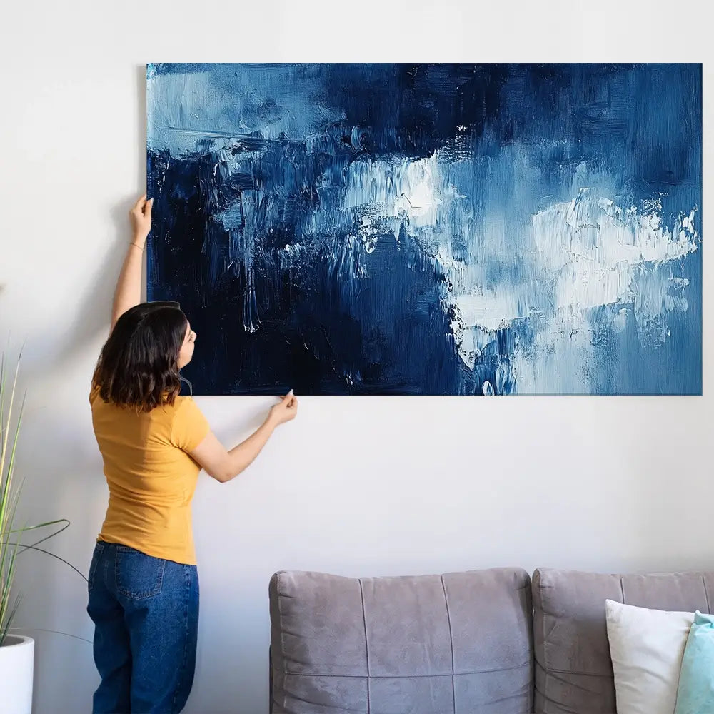 Abstract Blue Oversized Canvas Print Abstract Blue Oversized Canvas Print wall art product Art Print Shop