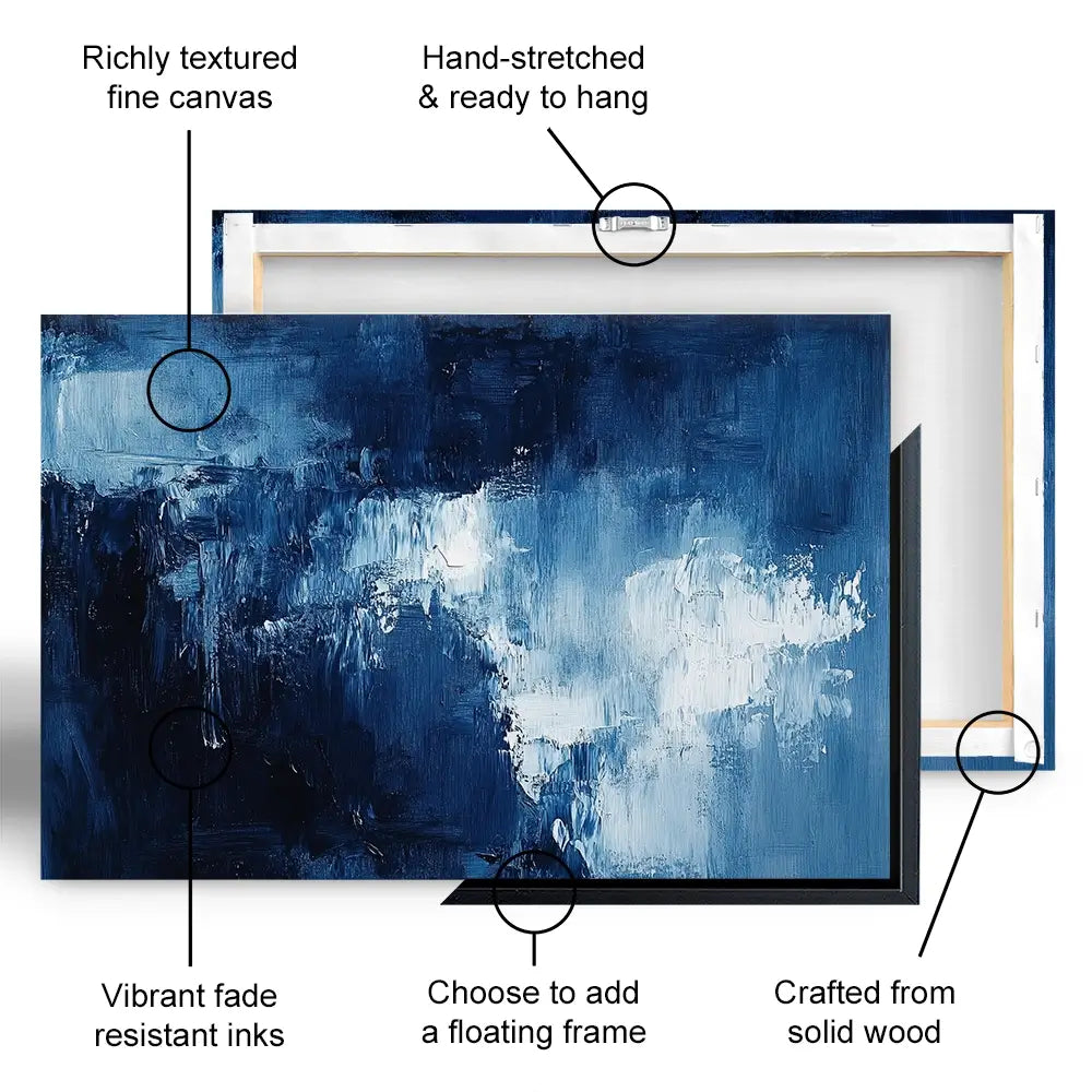 Abstract Blue Oversized Canvas Print Abstract Blue Oversized Canvas Print wall art product Tanya Ocean