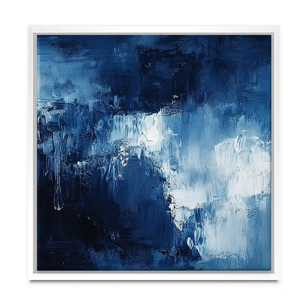 Abstract Blue Square Canvas Print Abstract Blue Square Canvas Print wall art product Tanya Ocean