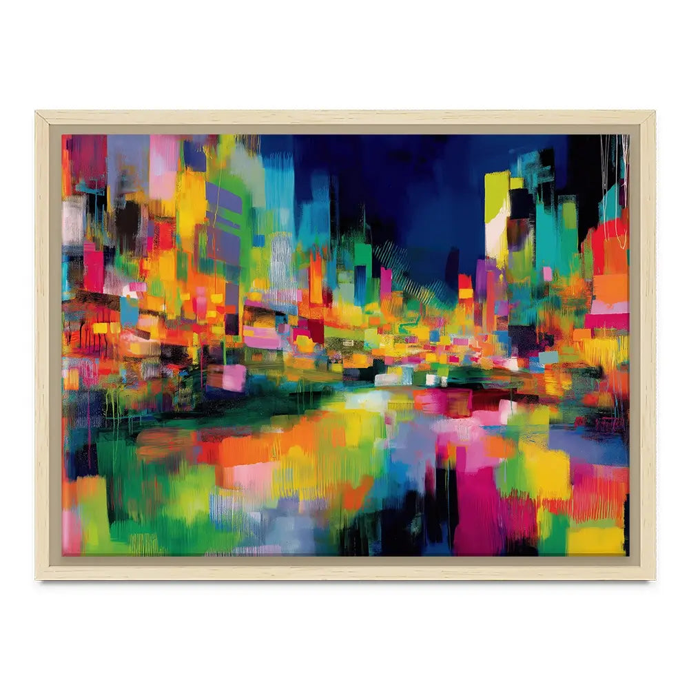 Abstract City At Night Canvas Print Abstract City At Night Canvas Print wall art product Chromatic Storm Studio