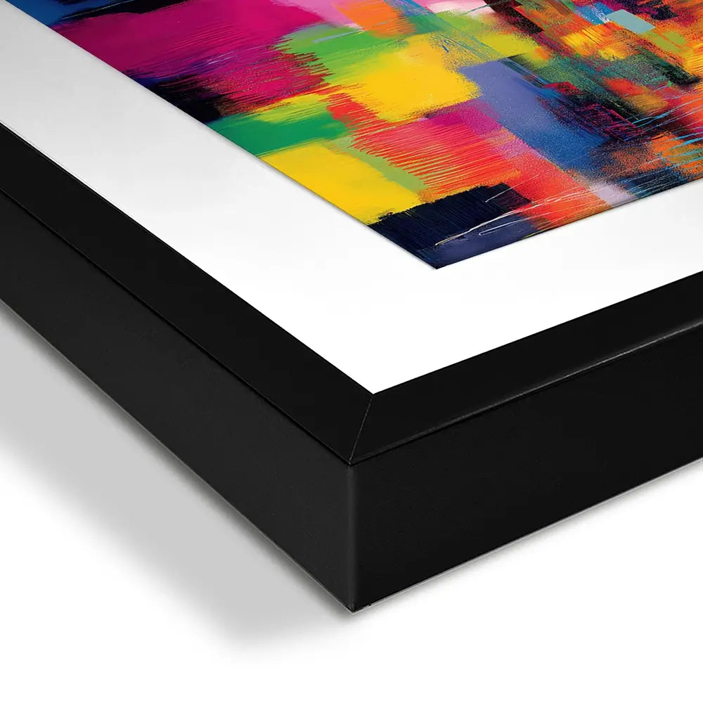 Abstract City At Night Framed Art Print Abstract City At Night Framed Art Print wall art product Chromatic Storm Studio