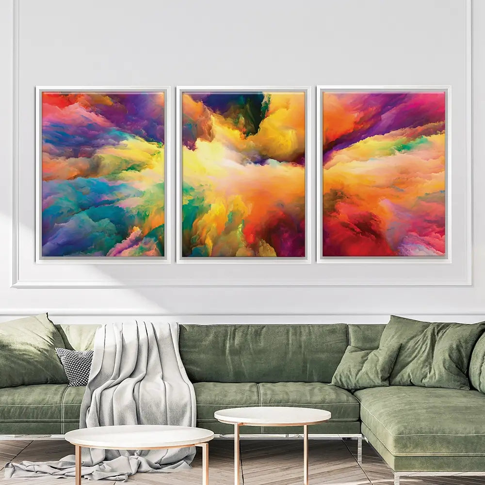 Abstract Colour Explosion Trio Canvas Print Abstract Colour Explosion Trio Canvas Print wall art product agsandrew / Shutterstock