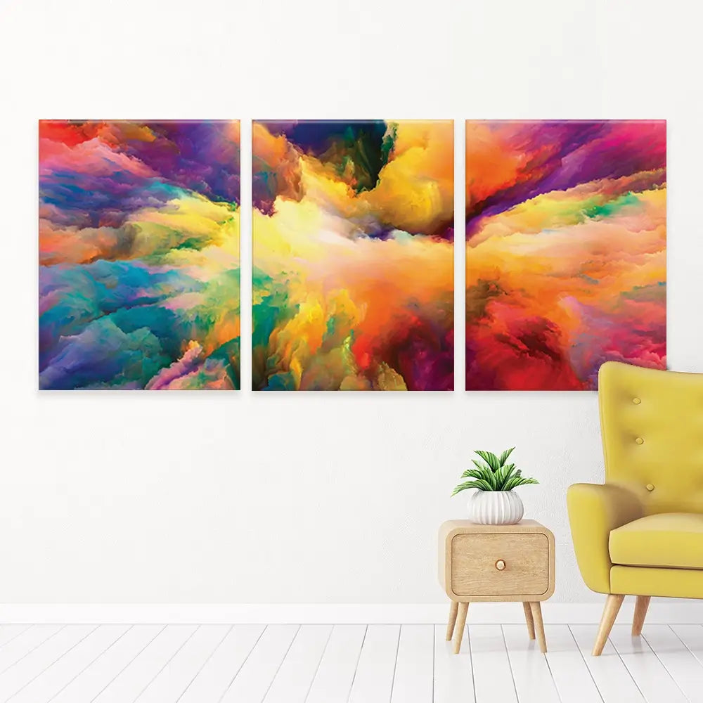 Abstract Colour Explosion Trio Canvas Print Abstract Colour Explosion Trio Canvas Print wall art product agsandrew / Shutterstock