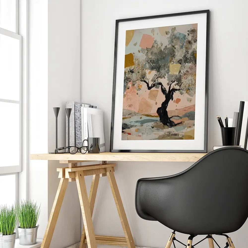 Abstract Confetti Tree Framed Art Print Abstract Confetti Tree Framed Art Print wall art product Chromatic Storm Studio