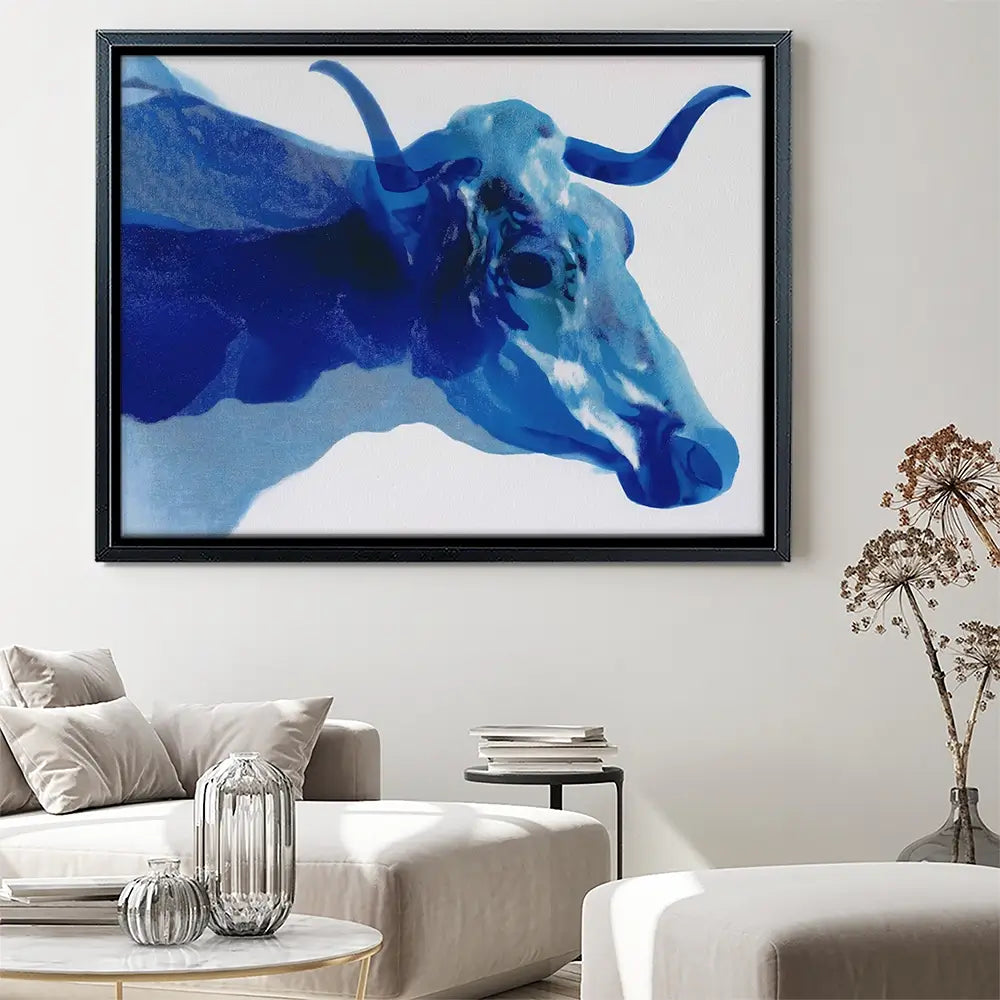 Abstract Cow Head And Horns Canvas Print Abstract Cow Head And Horns Canvas Print wall art product Chromatic Storm Studio