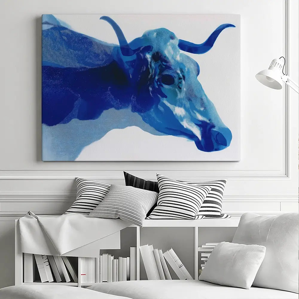 Abstract Cow Head And Horns Canvas Print Abstract Cow Head And Horns Canvas Print wall art product Chromatic Storm Studio