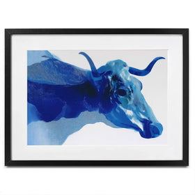 Abstract Cow Head And Horns Framed Art Print Abstract Cow Head And Horns Framed Art Print wall art product Chromatic Storm Studio