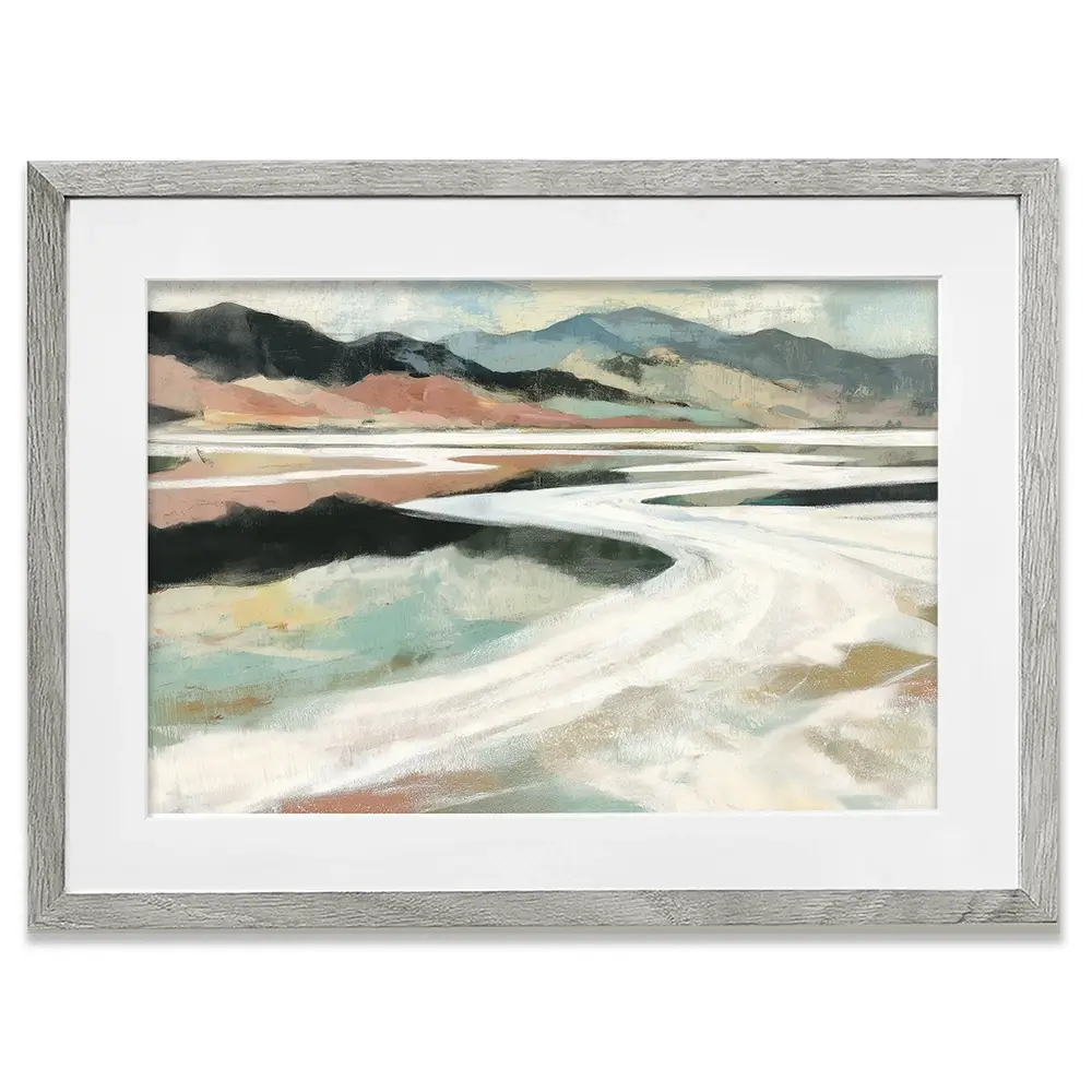 Abstract Desert Salt Flats Framed Art Print Abstract Desert Salt Flats Framed Art Print wall art product Chromatic Storm Studio
