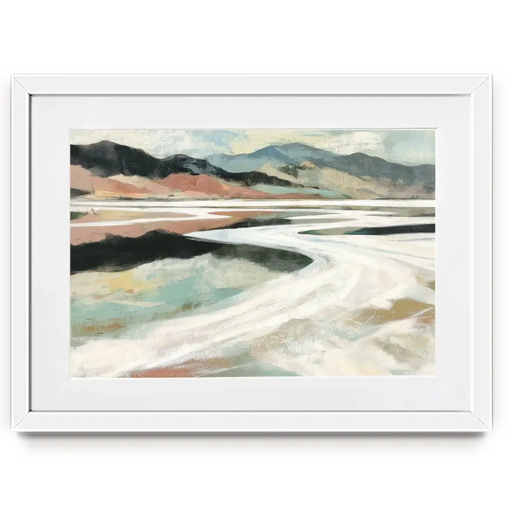 Abstract Desert Salt Flats Framed Art Print Abstract Desert Salt Flats Framed Art Print wall art product Chromatic Storm Studio