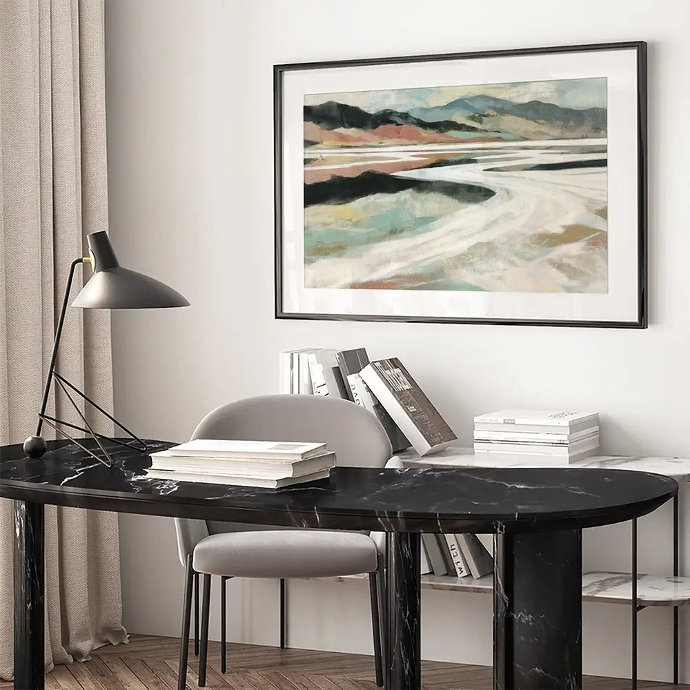 Abstract Desert Salt Flats Framed Art Print Abstract Desert Salt Flats Framed Art Print wall art product Chromatic Storm Studio
