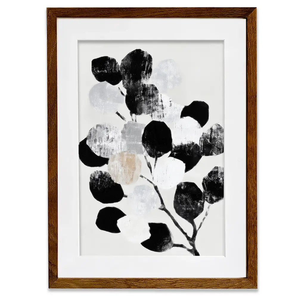 Abstract Eucalyptus Leaf Circles Framed Art Print Abstract Eucalyptus Leaf Circles Framed Art Print wall art product Chromatic Storm Studio