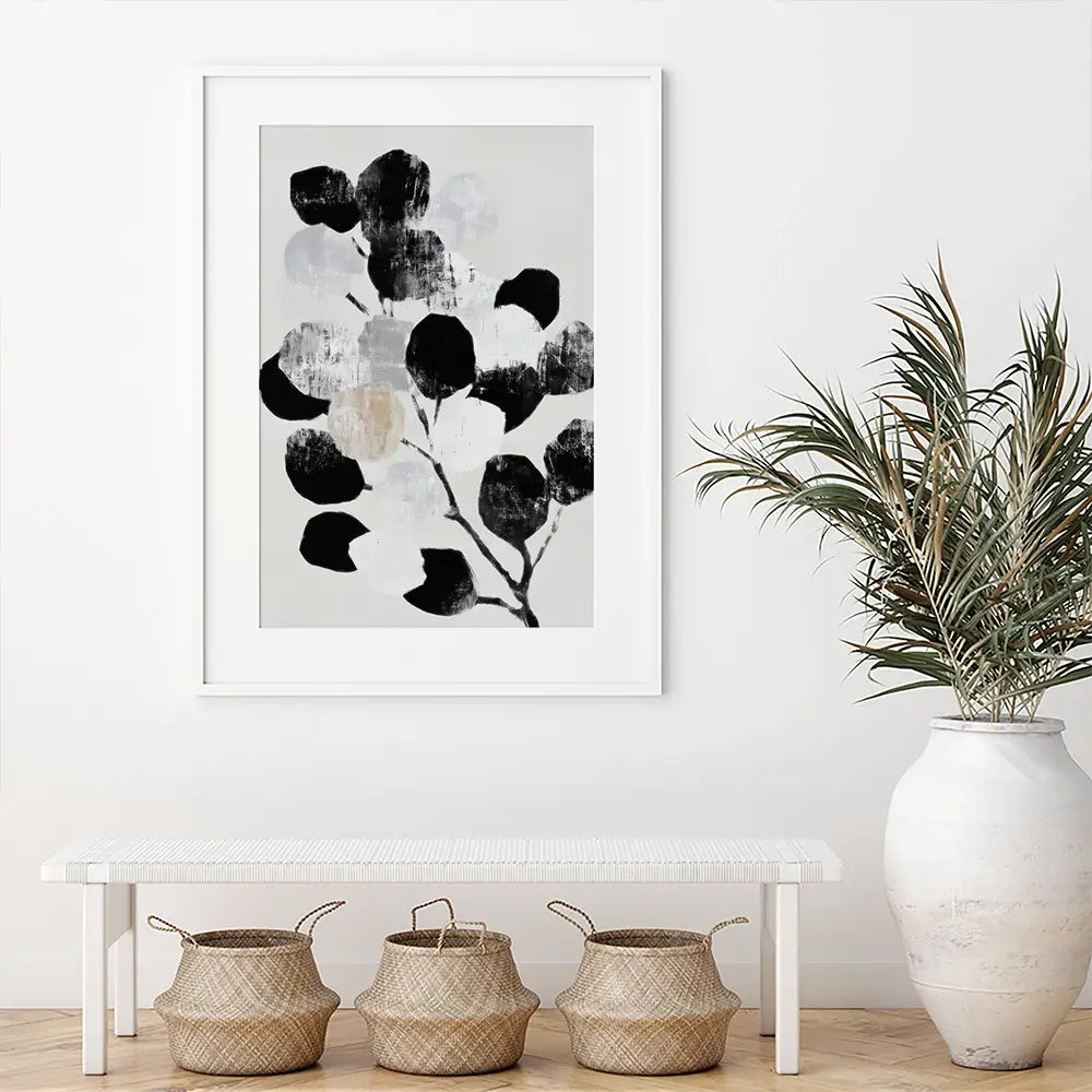 Abstract Eucalyptus Leaf Circles Framed Art Print Abstract Eucalyptus Leaf Circles Framed Art Print wall art product Chromatic Storm Studio