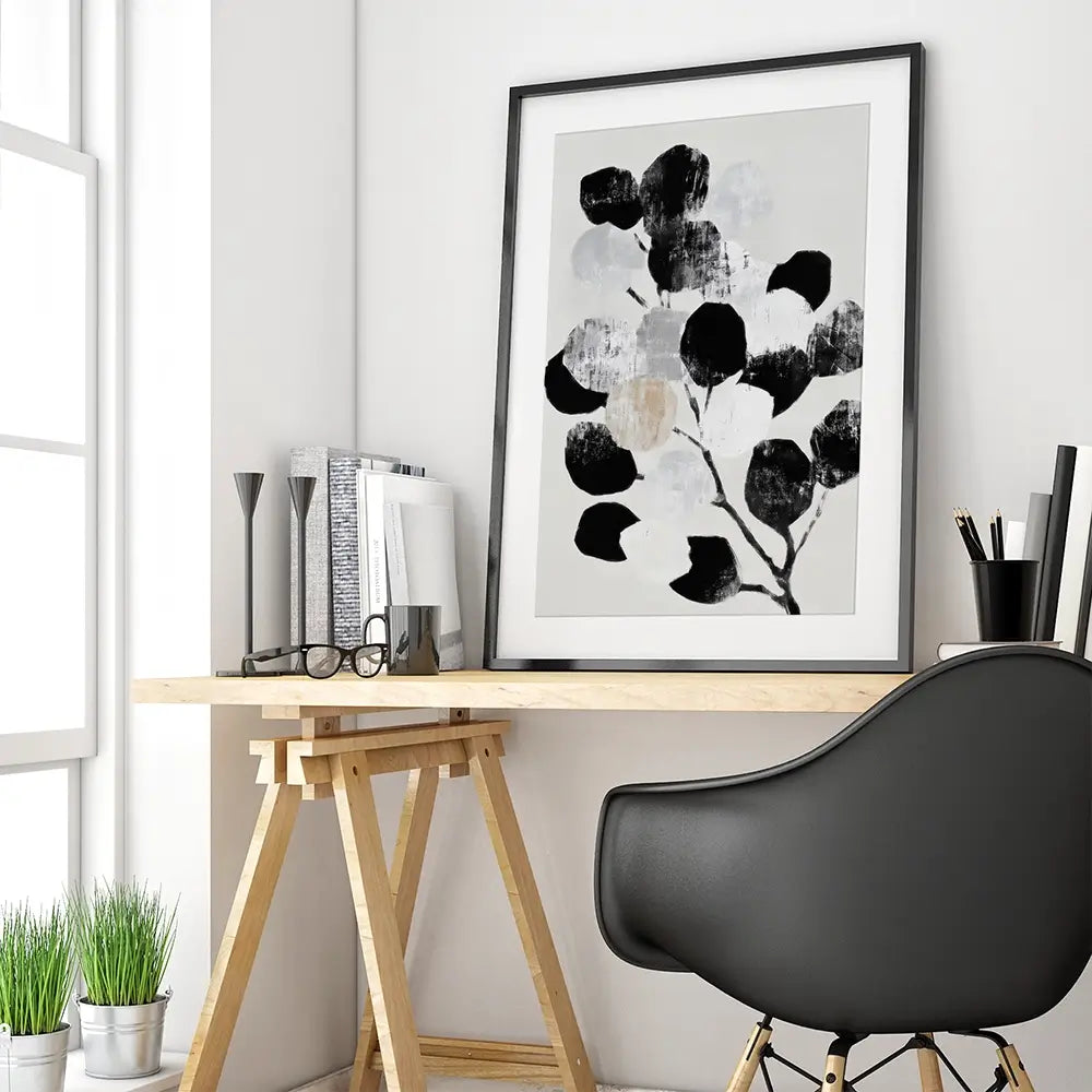 Abstract Eucalyptus Leaf Circles Framed Art Print Abstract Eucalyptus Leaf Circles Framed Art Print wall art product Chromatic Storm Studio