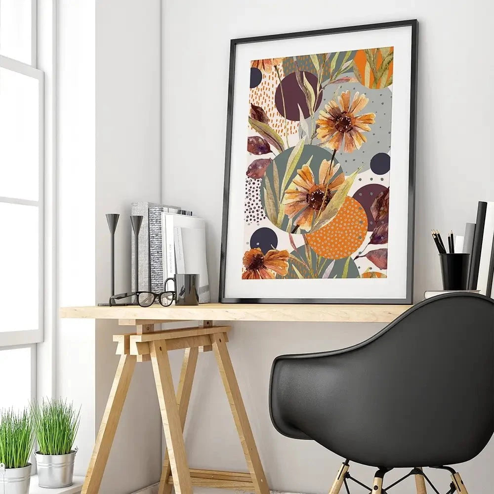 Abstract Floral Framed Art Print Abstract Floral Framed Art Print wall art product Tanya Syrytsyna / Shutterstock