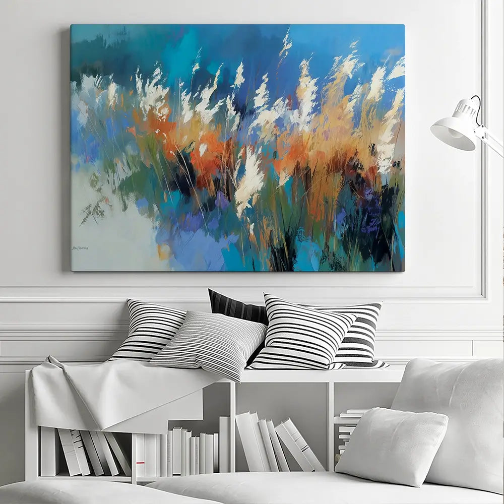 Abstract Floral Meadow With Tall Grasses Canvas Print Abstract Floral Meadow With Tall Grasses Canvas Print wall art product Leon Devenice