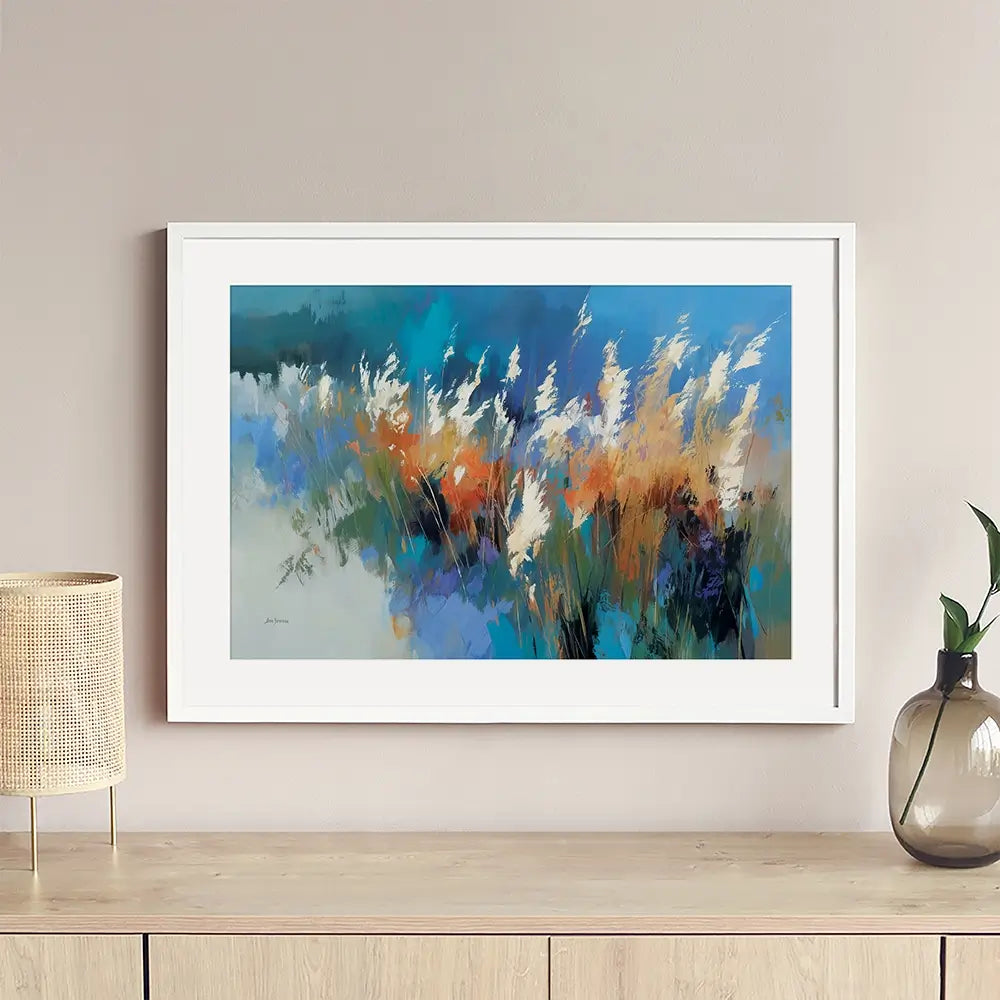 Abstract Floral Meadow With Tall Grasses Framed Art Print Abstract Floral Meadow With Tall Grasses Framed Art Print wall art product Leon Devenice