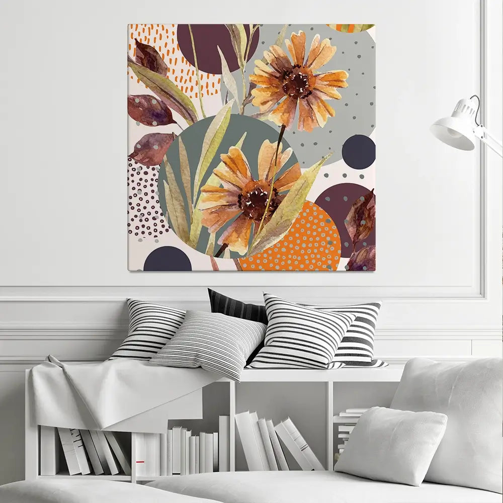 Abstract Floral Square Canvas Print Abstract Floral Square Canvas Print wall art product Tanya Syrytsyna / Shutterstock