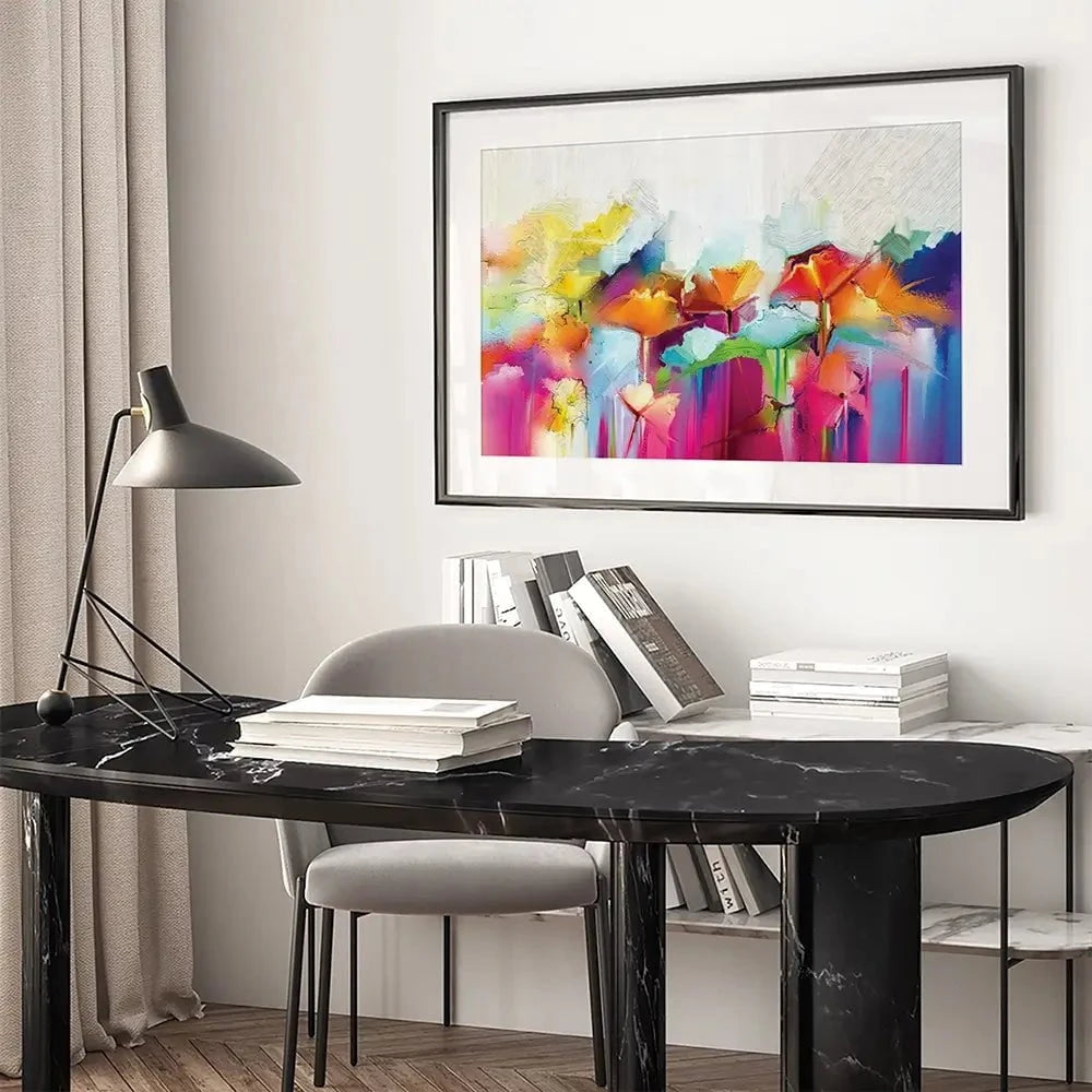 Abstract Flowers Framed Art Print Abstract Flowers Framed Art Print wall art product pluie_r / Shutterstock