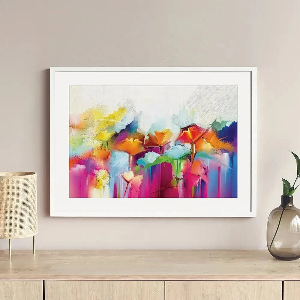 Abstract Flowers Framed Art Print Abstract Flowers Framed Art Print wall art product pluie_r / Shutterstock