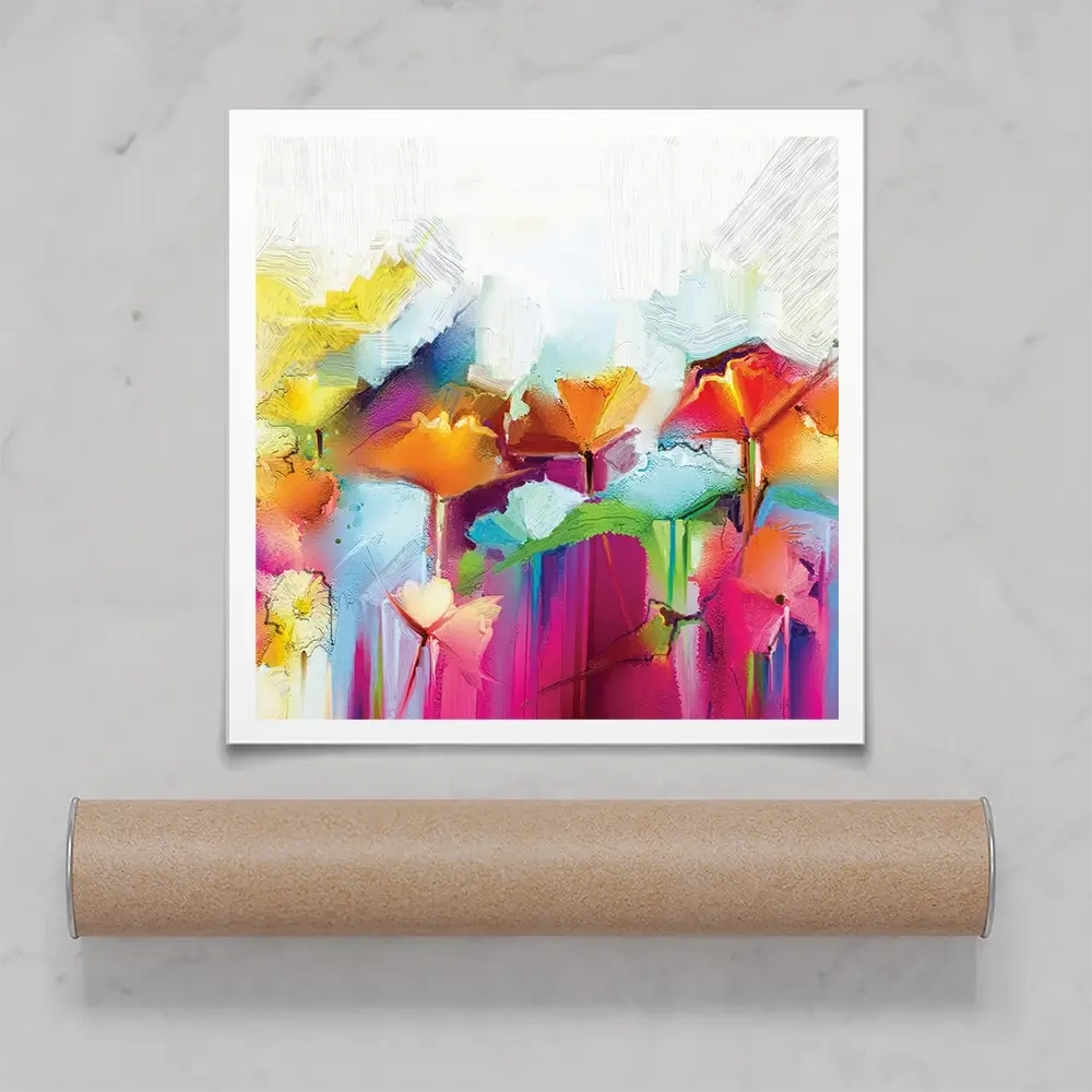 Abstract Flowers Square Art Print Abstract Flowers Square Art Print wall art product pluie_r / Shutterstock