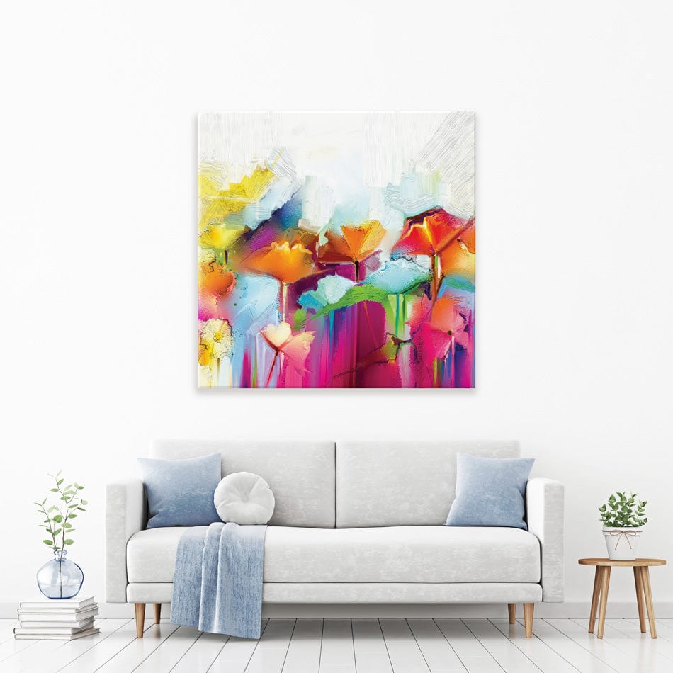 Abstract Flowers Square Canvas Print wall art product pluie_r / Shutterstock