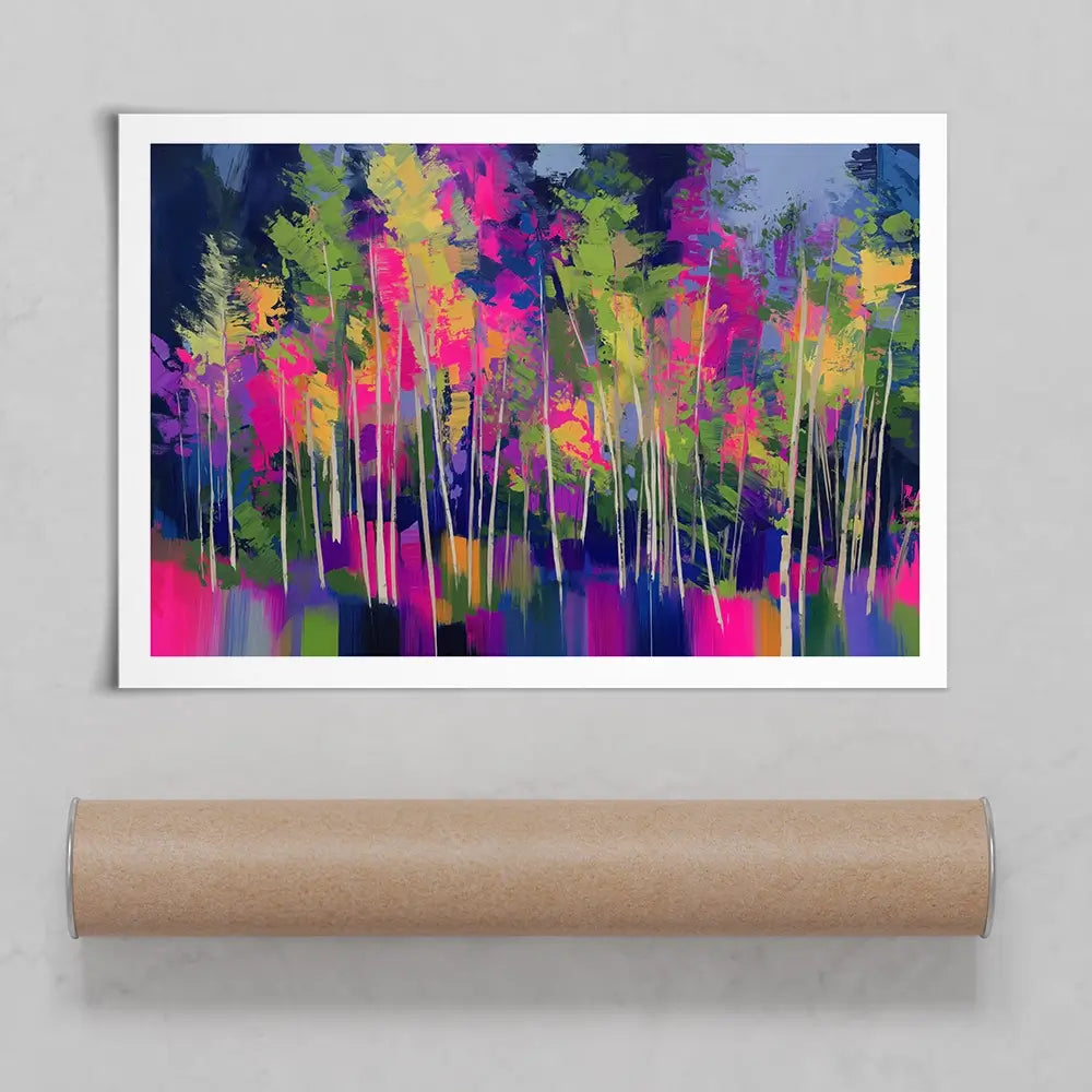 Abstract Funky Forest Art Print Abstract Funky Forest Art Print wall art product Chromatic Storm Studio