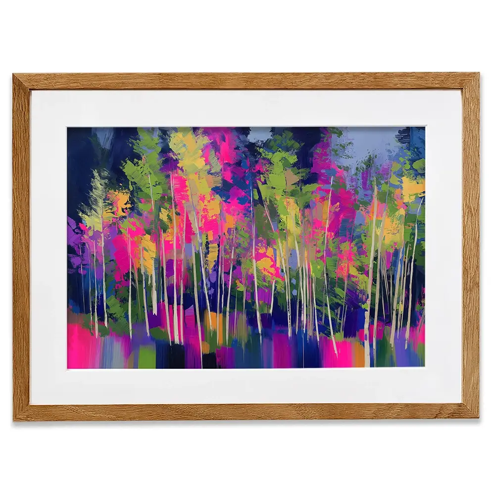 Abstract Funky Forest Framed Art Print Abstract Funky Forest Framed Art Print wall art product Chromatic Storm Studio