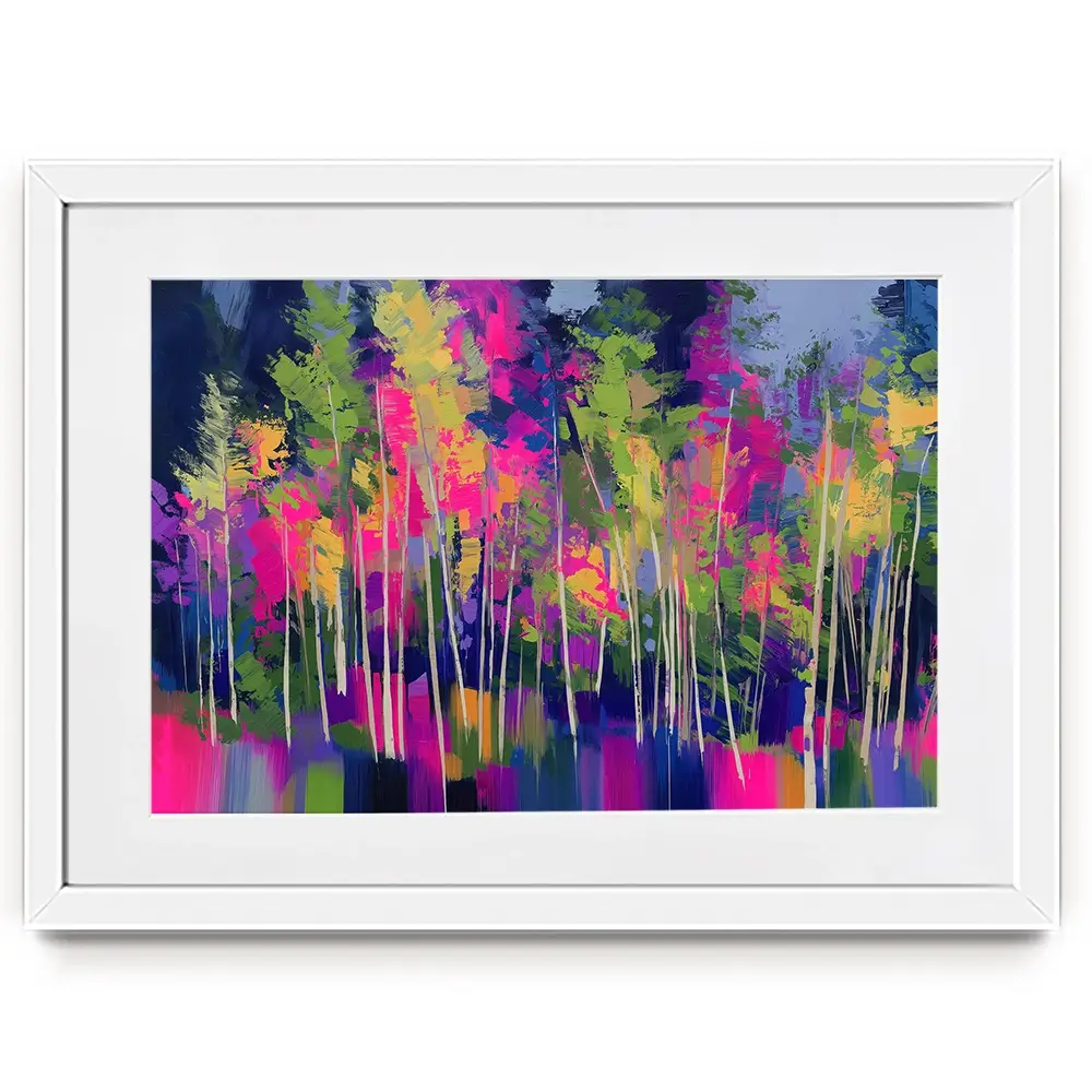 Abstract Funky Forest Framed Art Print Abstract Funky Forest Framed Art Print wall art product Chromatic Storm Studio